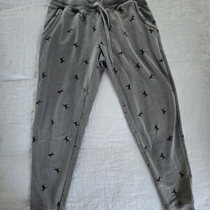 The Black Dog Gray Joggers with Black Pattern